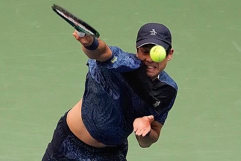 US Open 2024: Mackenzie McDonald, of the United States, serves to Jannik Sinner